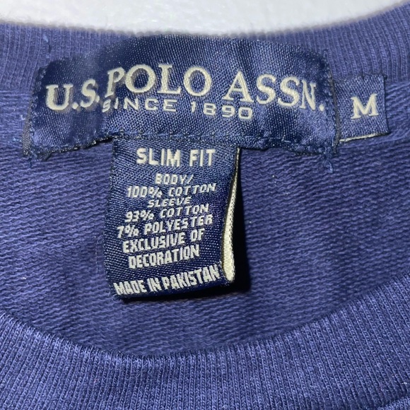 👨✈️US Polo Association Men's Navy and Gray Long Sleeve Top - Picture 3 of 4